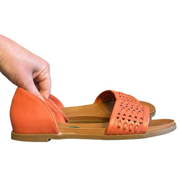 Andiamo Abailey Weave Flats/Sandals Salmon Peach 7.5 7.5W Boho Faux Leather - Picture 5 of 9
